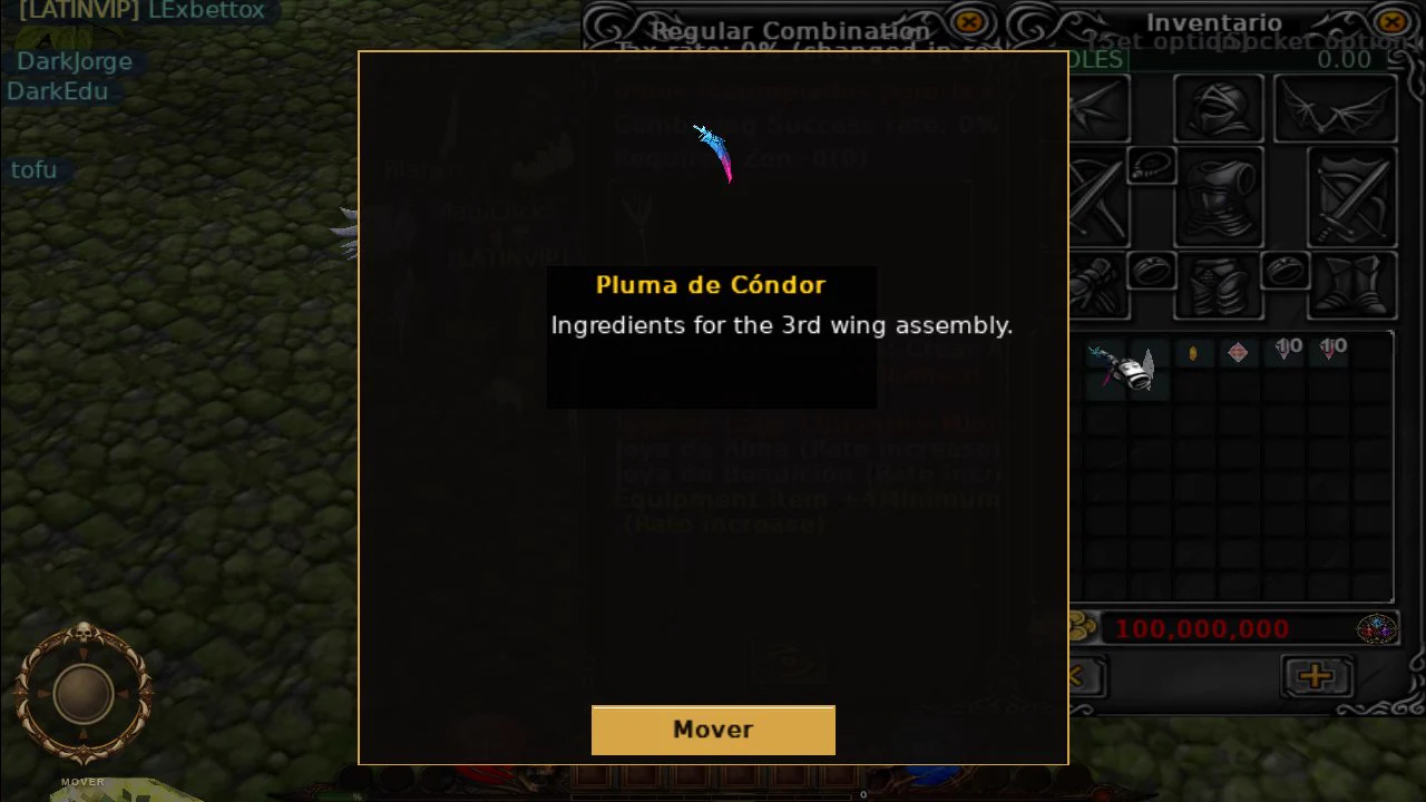 Detalle de la Pluma de Cóndor en el cliente